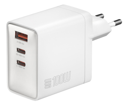Ładowarka i akumulator 4smarts Ładowarka sieciowa Pocket GaN 100W 2xUSB-C + USB-A biały